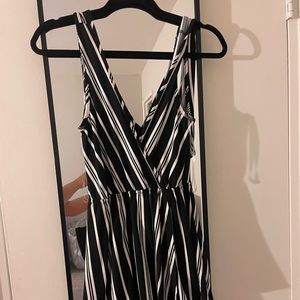 Windsor Black and white open back romper